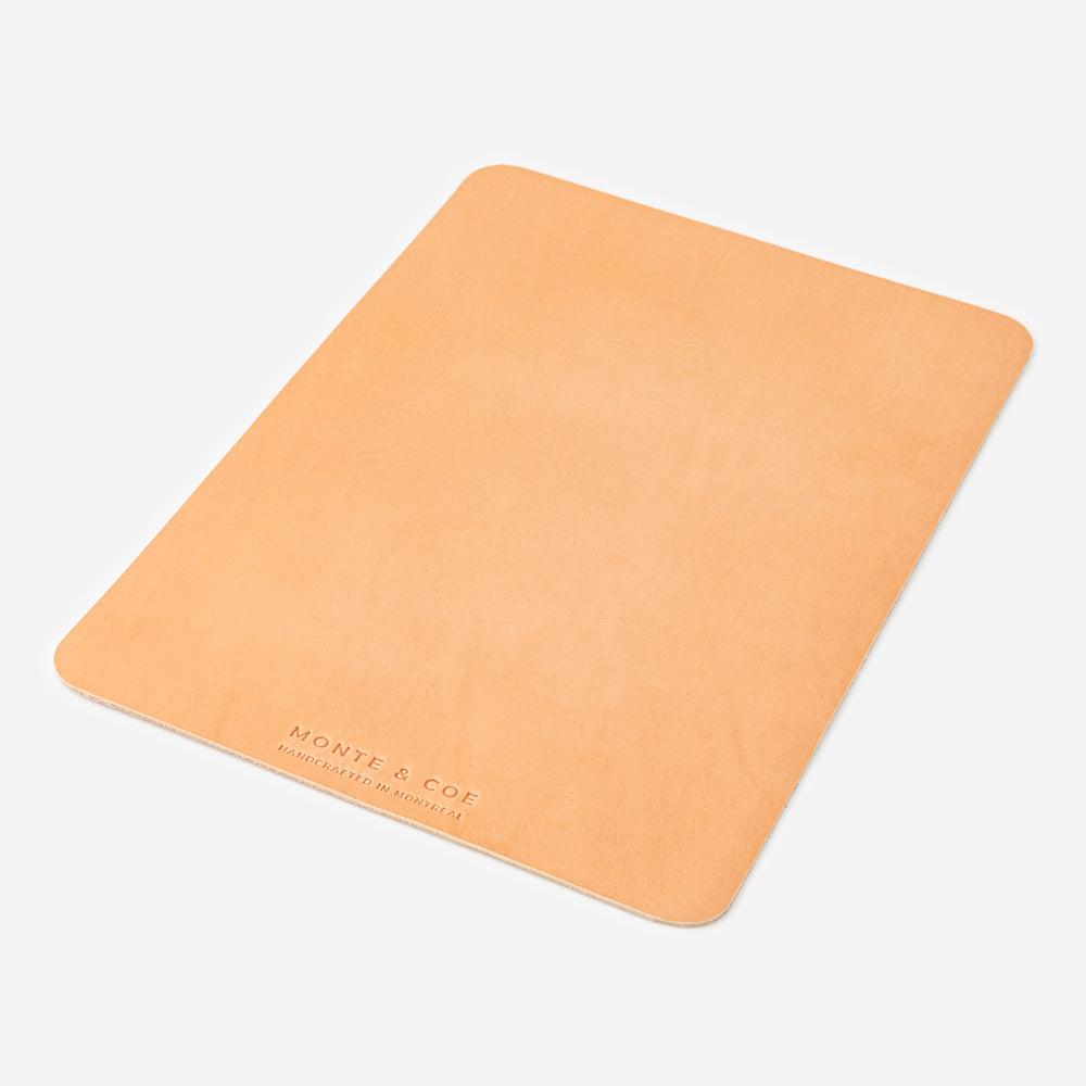 Merino Wool Desk Mat & Leather Mouse Pad in Natural