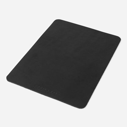 Merino Wool Desk Mat & Leather Mouse Pad in Black