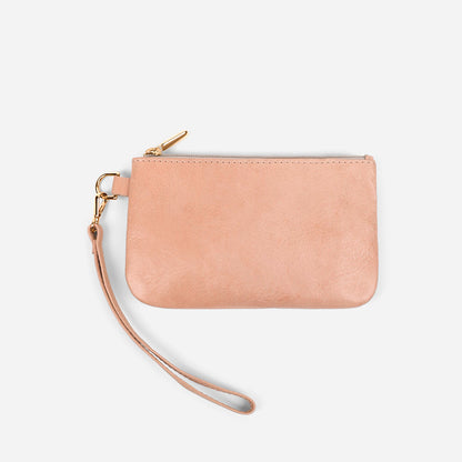 Leather Wristlet in Natural