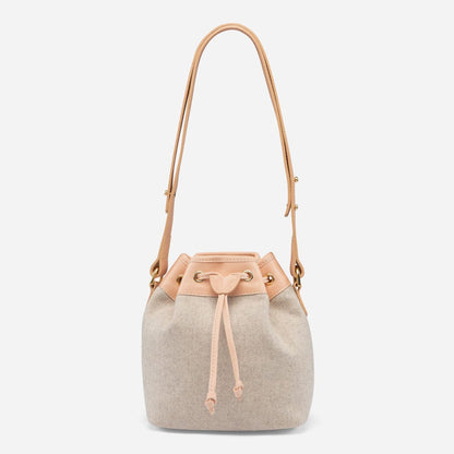 Italian Wool Bucket Bag in Nude
