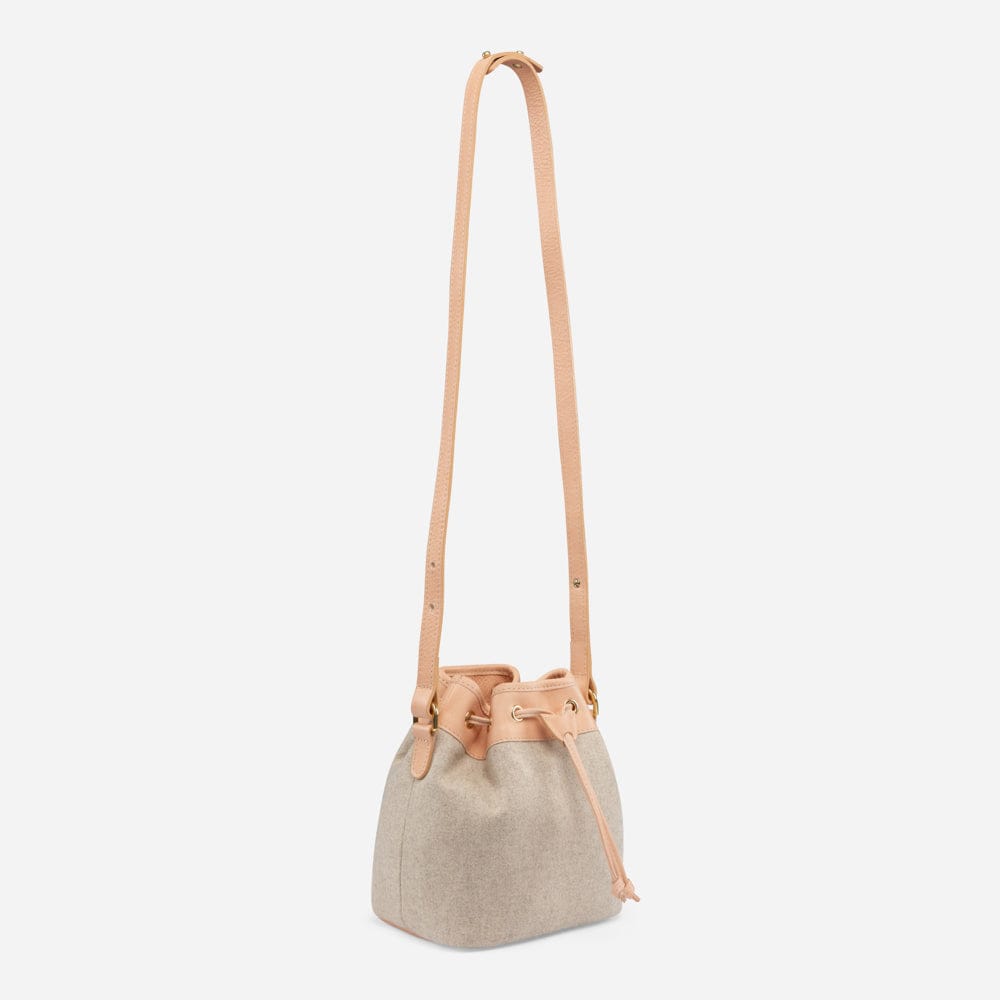 Italian Wool Bucket Bag in Nude