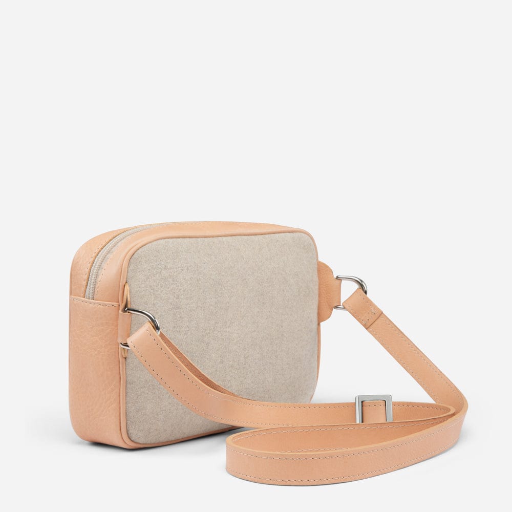 Italian Wool Cross Body Bag in Natural