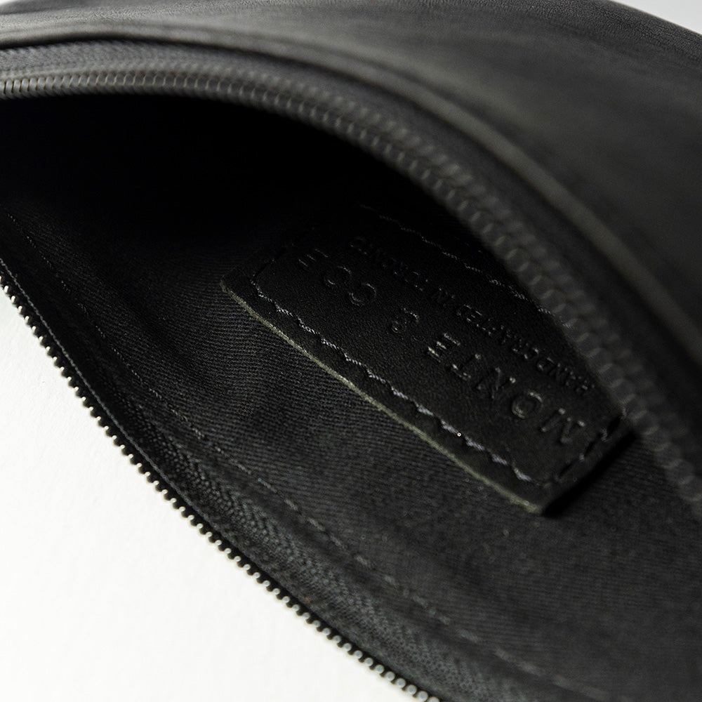 Leather Wristlet in Black