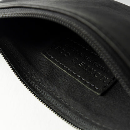 Leather Wristlet in Black