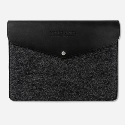 Merino Wool Laptop Folio in Black