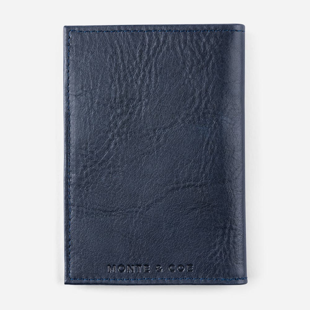 Leather Passport Wallet in Navy