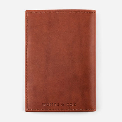 Leather Passport Wallet in Cognac