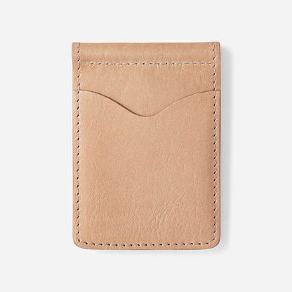 Leather Wallet with Money Clip in Nude