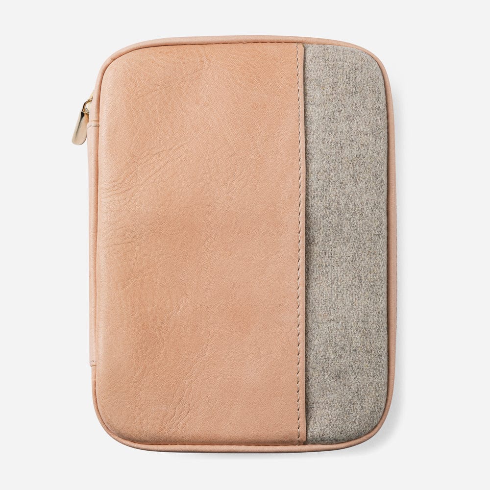 Leather Mini Folio in Nude