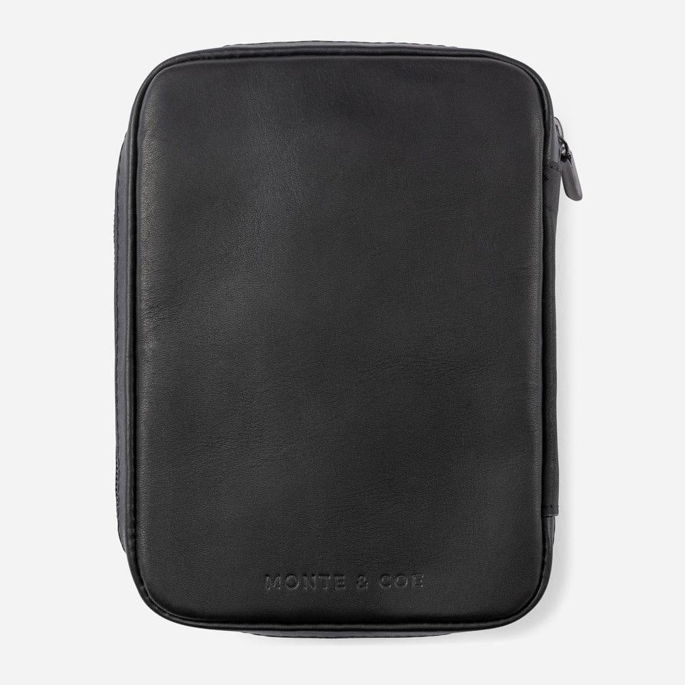 Leather Mini Folio in Black