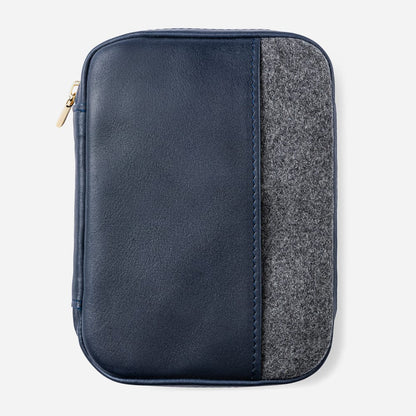 Leather Mini Folio in Navy