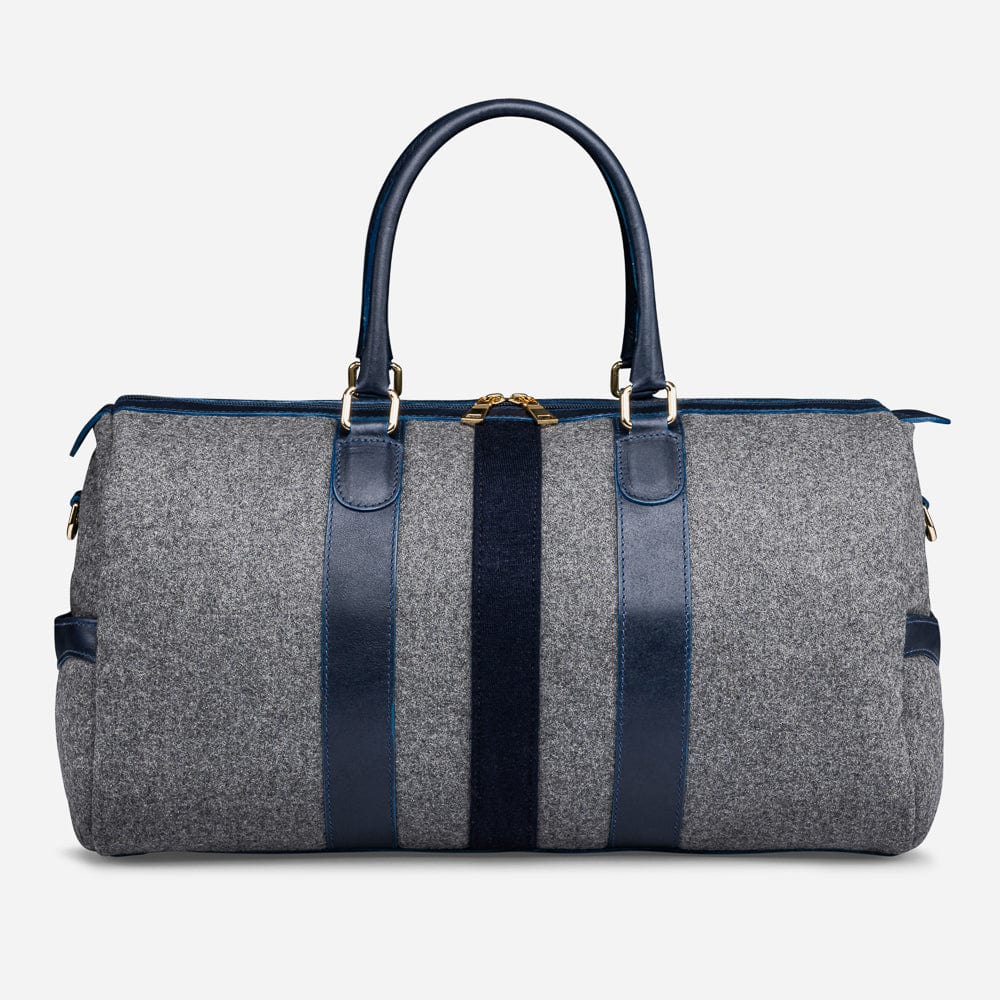 Italian Wool Weekender in Grey & Navy