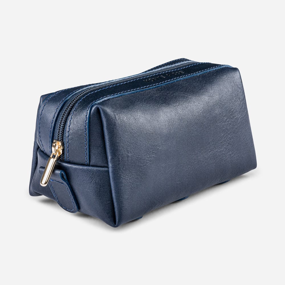 Leather Dopp Kit in Navy