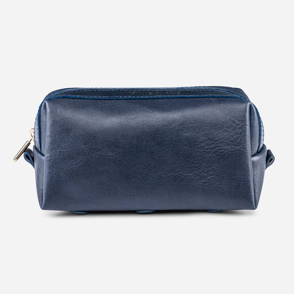 Leather Dopp Kit in Navy