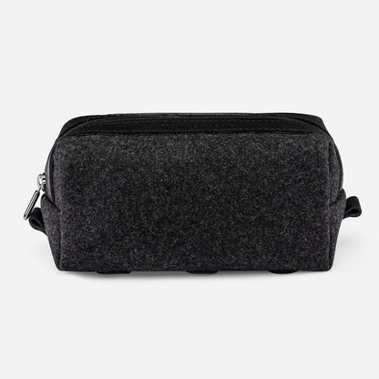 Italian Wool Dopp Kit in Black